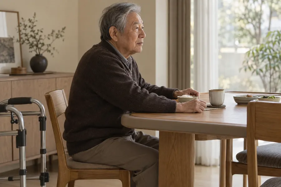 손이 떨려도 편하게 먹는 가족 식탁 3D 이미지